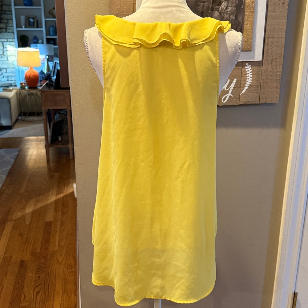 Anthropologie Maeve Yellow Ruffle Blouse - Picture 5 of 7